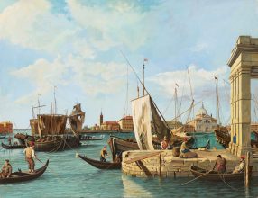 Canaletto: Quay of the Dogana in Venice - Reproduction by George Havrillay
