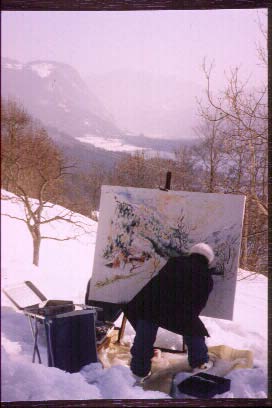 Kartika painting in Austria, Indonesia, Thailand, early 1980s to mid 1990s