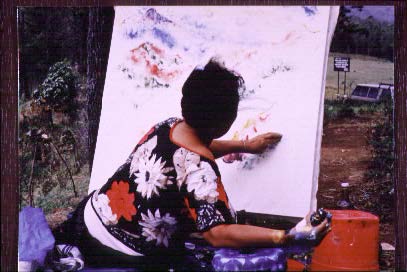 Kartika painting in Austria, Indonesia, Thailand, early 1980s to mid 1990s