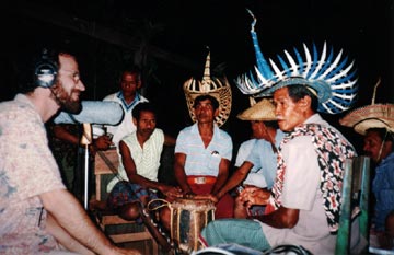 Christopher Basile recording the musicians