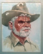 Aboriginal stockman - Original watercolour by George Havrillay. Unsigned.