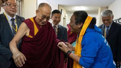 Tenzin Choegyal with His Holiness the Dalai Lama
