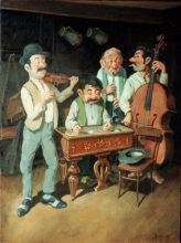 Hungarian Gypsy Band 3. Original painting by George Havrillay.