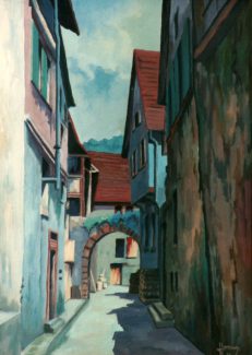 Riquewihr, France. Original painting by George Havrillay