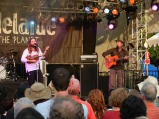 Nano Stern with Shane Howard. WOMADelaide Stage 2, Sun 11 Mar 2012. Photo by Garry Havrillay.