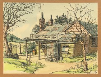 South Gippsland Farmhouse. Original watercolour by George Havrillay