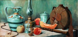 Spirit Lamp and Kulacs - Original still life painting by George Havrillay.