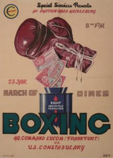 Post-WW2 1948 U.S. Constabulary Special Services Boxing Match Poster by George Havrillay