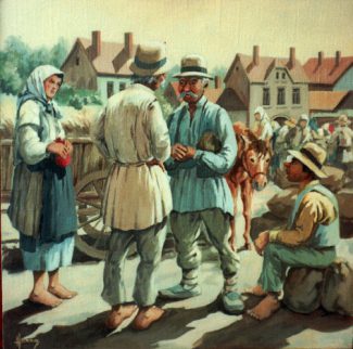 Market Day. Original painting by George Havrillay.