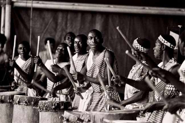 The Drummers of Burundi at WOMAD 1982 — photo, Steve Rapport