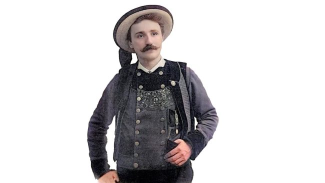 Théodore Botrel, colorised portrait c.1900 Théodore Botrel, colorised portrait c.1900