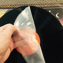 Peeling PVA glue from the surface of a vinyl LP