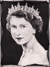Queen Elizabeth II: 1954 portrait by George Havrillay (detail)