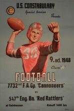 Post-WW2 1948 U.S. Constabulary Special Services Football Poster by George Havrillay